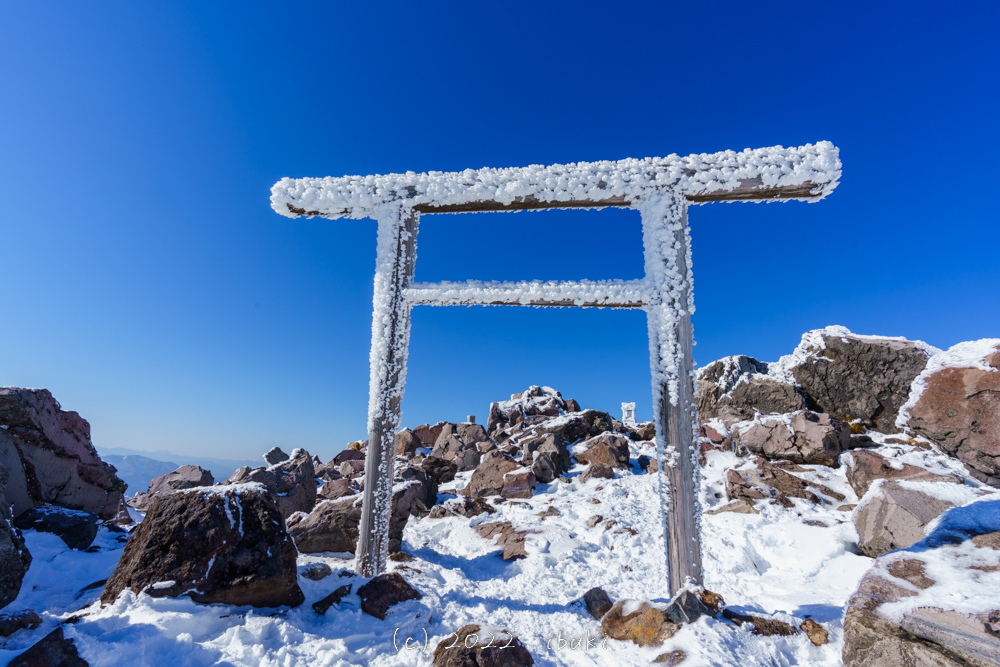 冬の那須岳　茶臼岳山頂