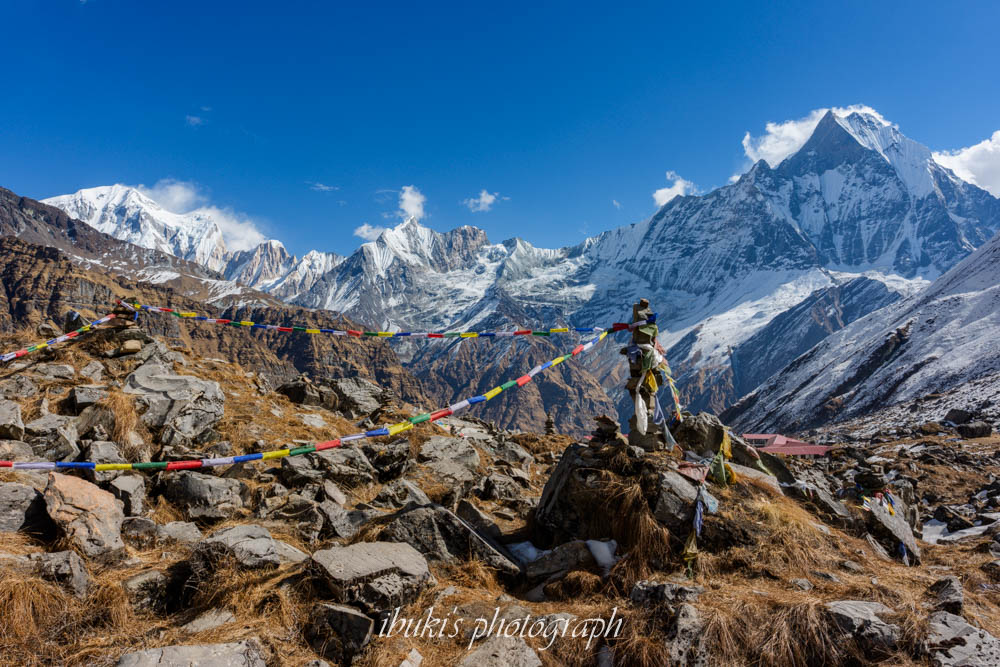 ネパールABCトレッキング ABCの景色　マチャプチャレ