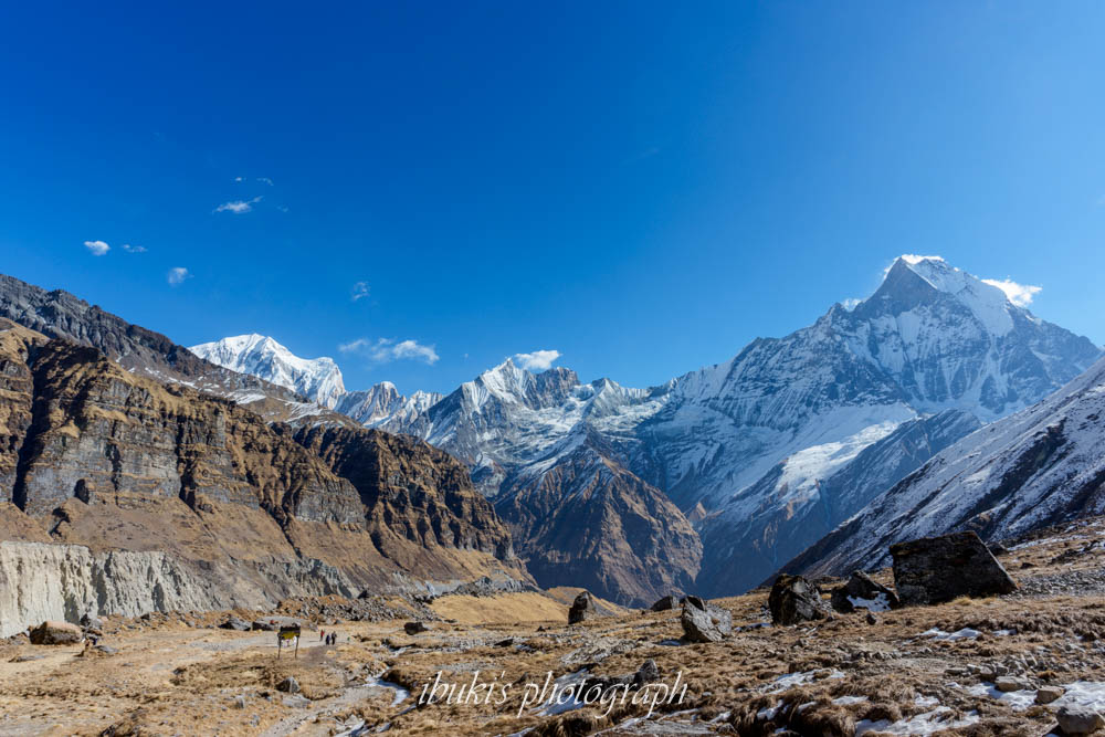ネパールABCトレッキング ABCの景色　マチャプチャレ